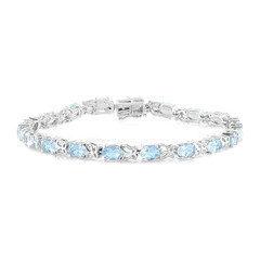 Brazalete en plata con Topacio azul cielo