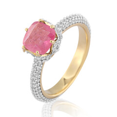 Anillo en plata con Zafiro rosa de Madagascar (de Melo)