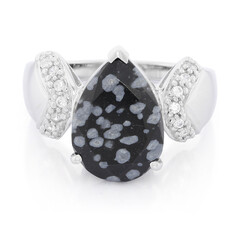 Anillo en plata con Obsidiana Copo de Nieve