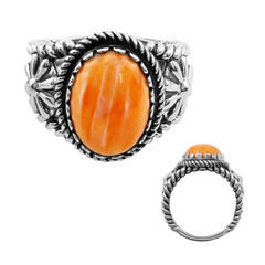 Anillo en plata con Ostra espinosa naranja (Desert Chic)