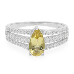 Anillo en plata con Berilo amarillo