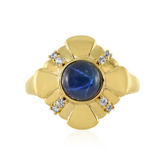 Anillo en plata con Zafiro estrella azul