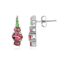 Pendientes en plata con Turmalina rosa de Nigeria