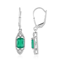 Pendientes en plata con Ónix verde