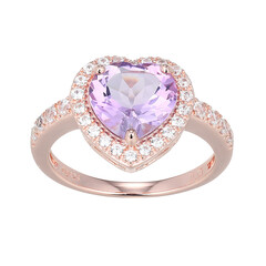 Anillo en plata con Amatista Rosa de Francia