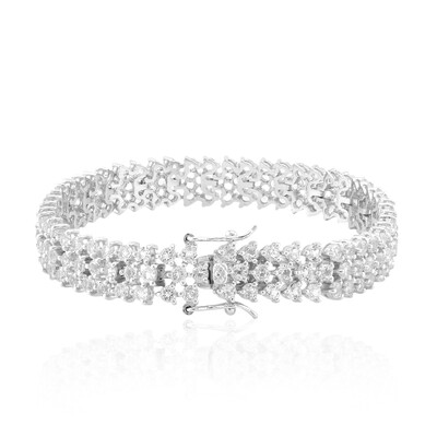 Brazalete en plata con Topacio blanco