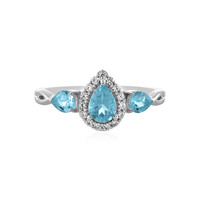 Anillo en plata con Topacio azul cielo