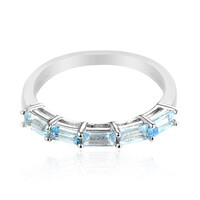 Anillo en plata con Topacio azul cielo