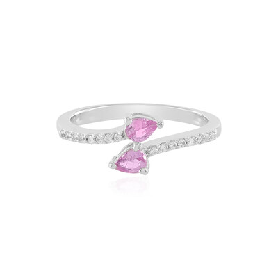 Anillo en plata con Zafiro rosado