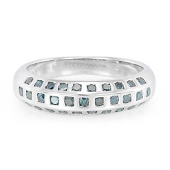 Anillo en plata con Diamante azul rey