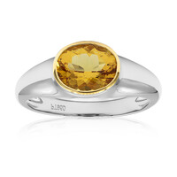 Anillo en platino con Berilo amarillo