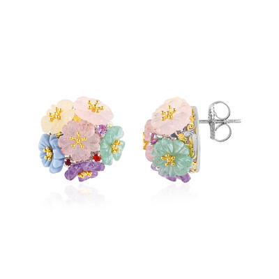 Pendientes en plata con Calcedonia amarilla (Gems en Vogue)