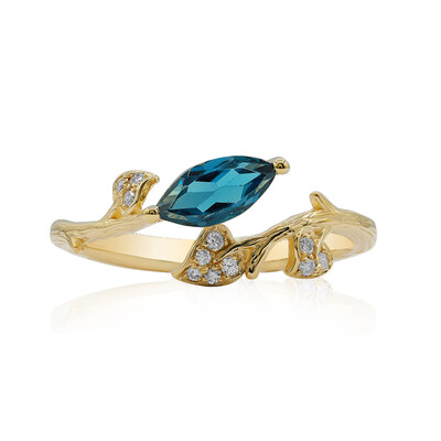 Anillo en oro con Topacio azul de Londres (Smithsonian)