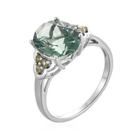 Anillo en plata con Fluorita verde