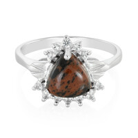 Anillo en plata con Obsidiana caoba