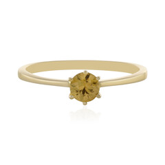 Anillo en oro con Zircón amarillo