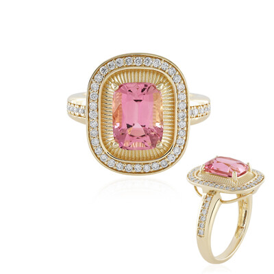 Anillo en oro con Turmalina rosa de Nigeria (de Melo)