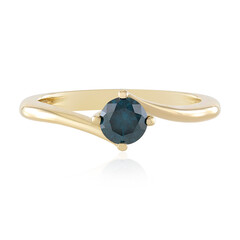 Anillo en oro con Diamante azul I2