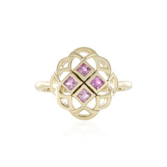 Anillo en oro con Zafiro de Ceilán rosa