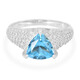 Anillo en plata con Topacio azul suizo