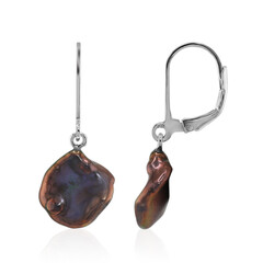 Pendientes en plata con Perla negra freshwater Keshi (TPC)