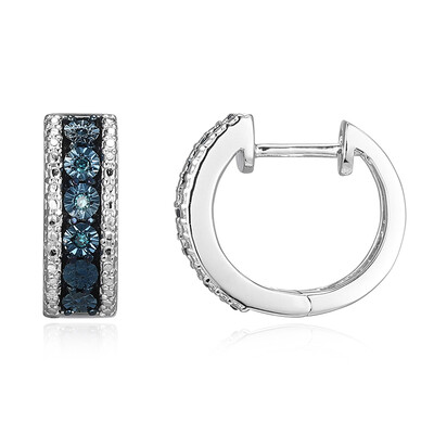 Pendientes en plata con Diamante azul I3