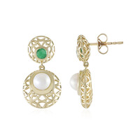 Pendientes en oro con Perla blanca Freshwater (Ornaments by de Melo)