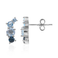 Pendientes en plata con Topacio azul cielo