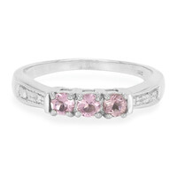 Anillo de hombre en plata con Turmalina cuprífera rosa