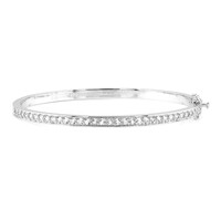 Brazalete en plata con Topacio blanco