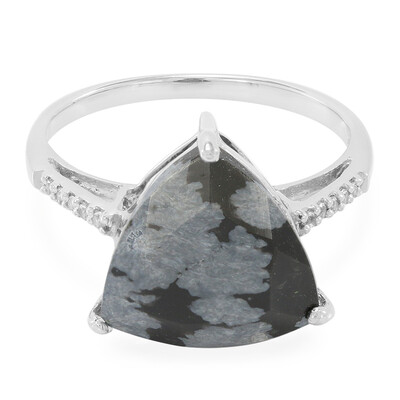 Anillo en plata con Obsidiana Copo de Nieve