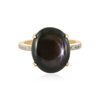 Anillo en oro con Zafiro estrella negra