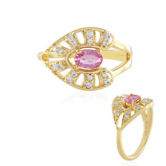 Anillo en plata con Zafiro Ceylon rosa sin calentar