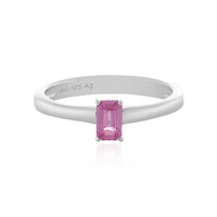 Anillo en plata con Zafiro rosado