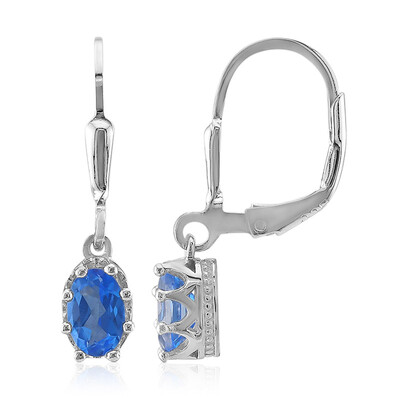 Pendientes en plata con Topacio azul índigo