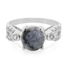 Anillo en plata con Obsidiana Copo de Nieve