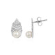 Pendientes en plata con Perla beige Freshwater