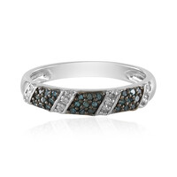 Anillo en plata con Diamante azul I3