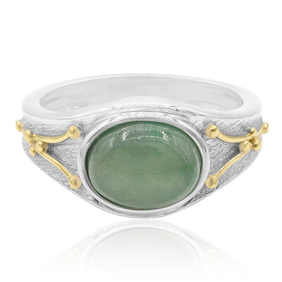 Anillo en plata con Jadeita verde (Annette)