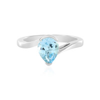 Anillo en plata con Topacio azul cielo