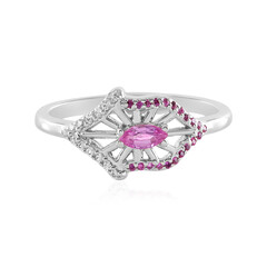 Anillo en plata con Zafiro Ceylon rosa sin calentar