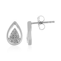 Pendientes en plata con Diamante I4 (J)