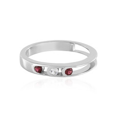 Anillo en plata con Espinela roja noble(Adela Silber)