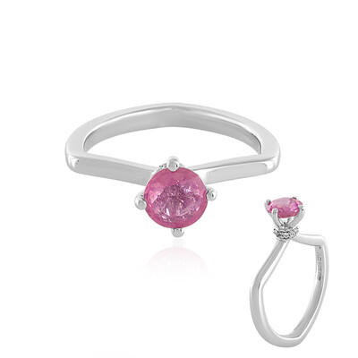 Anillo en plata con Zafiro rosa de Madagascar