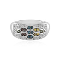 Anillo en plata con Diamante azul I3