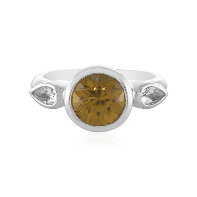 Anillo en plata con Zircón amarillo