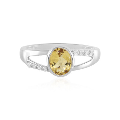 Anillo en plata con Berilo amarillo