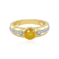 Anillo en plata con Zafiro amarillo de Madagascar