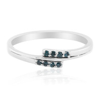 Anillo en plata con Diamante azul I3