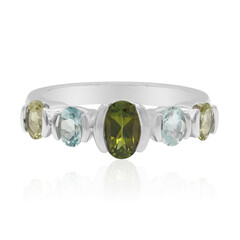 Anillo en plata con Turmalina verde